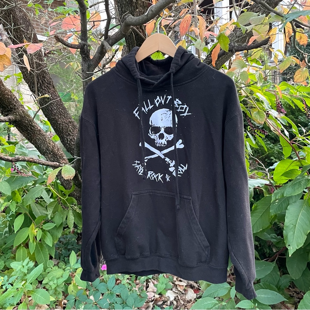 Fall Out Boy SAVE ROCK N ROLL Men’s Black Hoodie Sweatshirt Medium - rare